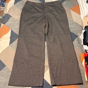 Dressbarn Women’s Wide Leg Trousers Size 14 in Brown and Gray Herringbone GUC